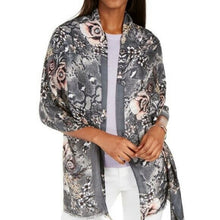 Load image into Gallery viewer, INC International Concepts Women's Print Garden Flowers Wrap Pashmina, Grey

