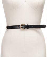 Load image into Gallery viewer, INC Women's Smooth Belt with Chain-Link, Black/ Gold, XL

