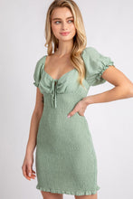 Load image into Gallery viewer, Belloago Women&#39;s Woven Solid Mini Smocked Dress
