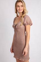 Load image into Gallery viewer, Belloago Women&#39;s Woven Solid Mini Smocked Dress
