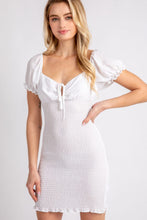 Load image into Gallery viewer, Belloago Women&#39;s Woven Solid Mini Smocked Dress
