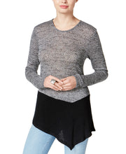 Load image into Gallery viewer, Bar III Women&#39;s Long Sleeves Pullover Sweater, Black/Grey, XS

