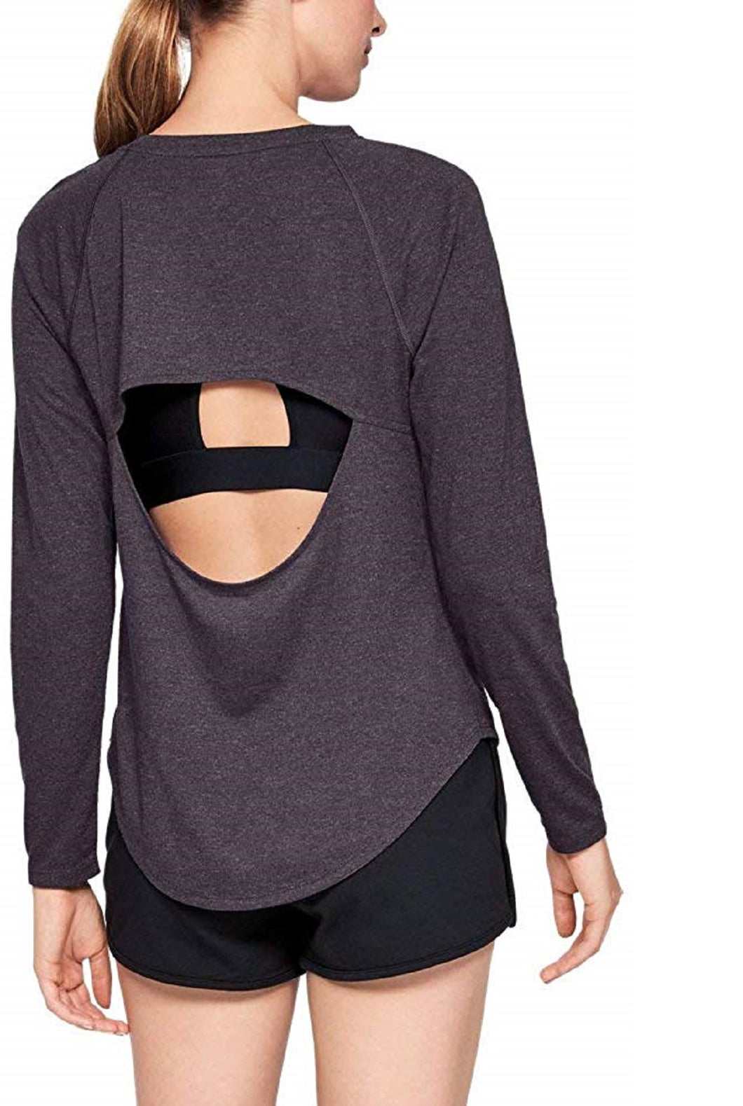 Under Armour Women's Whisperlight Cut-Out Back Shirt, Purple, L