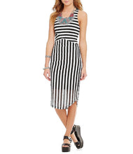 Load image into Gallery viewer, KIIND OF Women&#39;s Sleeveless Striped Racer-Back Midi Dress ,Black, S
