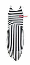 Load image into Gallery viewer, KIIND OF Women&#39;s Sleeveless Striped Racer-Back Midi Dress ,Black, S
