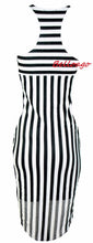 Load image into Gallery viewer, KIIND OF Women&#39;s Sleeveless Striped Racer-Back Midi Dress ,Black, S
