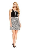 Load image into Gallery viewer, Kensie Women&#39;s Sleeveless Lace-Overlay Animal Printed Dress, Black, M
