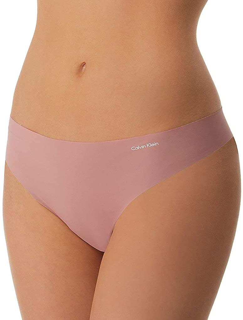 Calvin Klein Women's Invisibles Thong, Alluring Blush, L