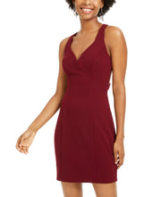 Load image into Gallery viewer, B Darlin Juniors&#39; V-neck Strappy Sheath Sleeveless Dress, Red Wine, 0
