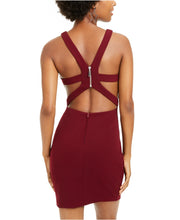 Load image into Gallery viewer, B Darlin Juniors&#39; Strappy Cut-Out Back V-Neck Dress, Red, 11/12/L
