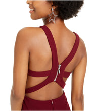 Load image into Gallery viewer, B Darlin Juniors&#39; Strappy Cut-Out Back V-Neck Dress, Red, 11/12/L
