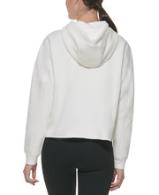 Load image into Gallery viewer, DKNY Sport Women&#39;s Metallic-Graphic Pullover Hoodie, Snow/silver, M
