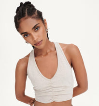 Load image into Gallery viewer, DKNY Sport Women&#39;s Ruched Low-Impact Sports Bra, Latte Heather, L
