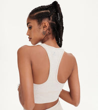 Load image into Gallery viewer, DKNY Sport Women&#39;s Ruched Low-Impact Sports Bra, Latte Heather, L
