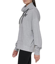 Load image into Gallery viewer, DKNY Sport Women&#39;s Face Mask Hooded Sweatshirt, Pearl Grey Heather, XL
