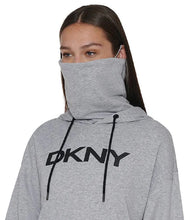 Load image into Gallery viewer, DKNY Sport Women&#39;s Face Mask Hooded Sweatshirt, Pearl Grey Heather, XL
