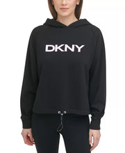 Load image into Gallery viewer, DKNY Sport Women&#39;s Raglan sleeves Graphic Sweatshirt Hoodie, Black, S
