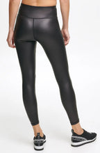 Load image into Gallery viewer, DKNY Sport Women&#39;s Faux Leather High Waist Ankle Leggings, Black, L
