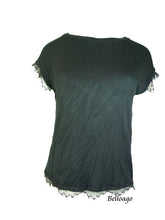 Load image into Gallery viewer, Necessary Objects Women's Boat Neck Cap Sleeves T-Shirt , Black, M
