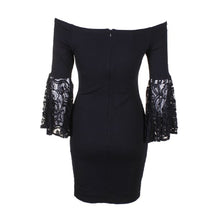 Load image into Gallery viewer, Bar III Womens Lace-Sleeve Sheath Dress, Black, X-Small
