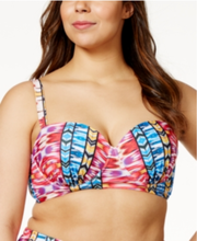 Load image into Gallery viewer, Raisins Curve Plus Around The World Bustier Bikini Top, Multi, 24W
