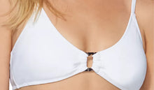 Load image into Gallery viewer, Raisins Women&#39;s V-Neck Cali Solids O-Ring Bikini Top, White, L
