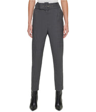 Load image into Gallery viewer, DKNY Women's Belted Casual Trouser Pants, Gray, 4P
