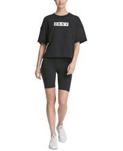 Load image into Gallery viewer, DKNY Women&#39;s Sport Relaxed Logo Boxy Top., Black, L
