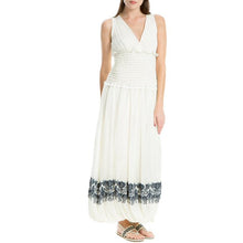 Load image into Gallery viewer, Leon Max Women&#39;s Limited Edition Embossed Ribbed Maxi Dress, Ivory, Medium

