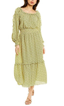 Load image into Gallery viewer, Max Studio Women&#39;s Crepe Midi Dress, Cream/Yellow Buds, S
