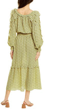 Load image into Gallery viewer, Max Studio Women&#39;s Crepe Midi Dress, Cream/Yellow Buds, S

