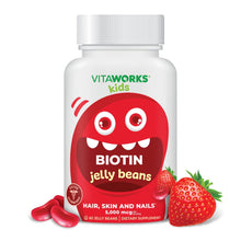 Load image into Gallery viewer, Lifeable - VitaWorks Kids Biotin Jelly Beans, Hair Skin and Nails: Natural Strawberry Flavor / 60 Count

