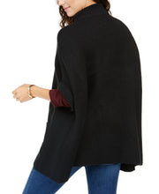 Load image into Gallery viewer, Cejon Women's Bird's Eye Riding Welt Pockets Cape Poncho, Black
