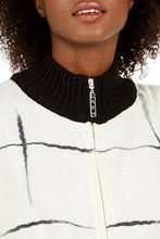 Load image into Gallery viewer, DKNY Women's Zip Front Ombre Twist Ruana Mock Neck Soft Poncho, Ivory
