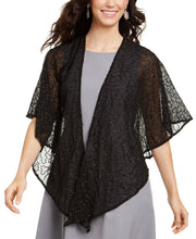 Load image into Gallery viewer, Cejon Women's Squiggle-Sequins Draped Shawl, Black, One size
