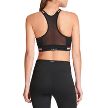 Load image into Gallery viewer, DKNY Sport Women&#39;s Stripe Racerback Mid-Impact Sports Bra, Black, S
