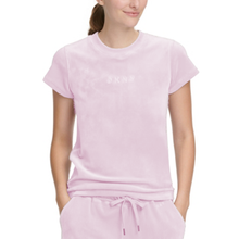 Load image into Gallery viewer, DKNY Sport Women&#39;s Soft Plush Velour Logo Crewneck T-Shirt, Pink, M
