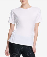 Load image into Gallery viewer, DKNY Women&#39;s Sport Side-Tie T-Shirt, White, L
