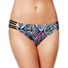 Load image into Gallery viewer, California Waves Juniors&#39; Strappy Hipster Bikini Bottom, Multi, M
