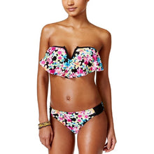 Load image into Gallery viewer, California Waves Junior&#39;s Summer of Love Printed Hipster Bikini Bottom, Multi, Large
