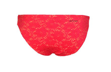 Load image into Gallery viewer, California Waves Junior&#39;s Crochet Lace Side-tab Bottom, Coral, XL
