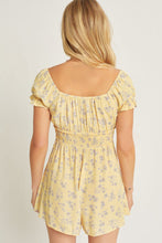 Load image into Gallery viewer, Belloago Women&#39;s Woven Print Smocked Waist Short Sleeve Romper
