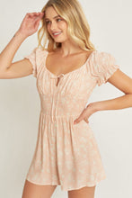 Load image into Gallery viewer, Belloago Women&#39;s Woven Print Smocked Waist Short Sleeve Romper
