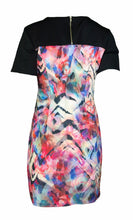 Load image into Gallery viewer, Ooberswank Women&#39;s Print Scuba Sheath Dress, Animal Abstract Print, L
