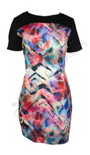 Load image into Gallery viewer, Ooberswank Women&#39;s Print Scuba Sheath Dress, Animal Abstract Print, L
