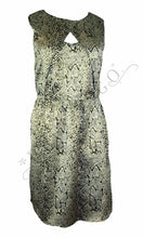 Load image into Gallery viewer, Moon Women&#39;s Keyhole Textured Fit Flare Dress, Black/Gold, Large
