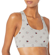 Load image into Gallery viewer, Champion Women&#39;s Logo-Print Racerback Sports Bra, Oxford Grey, XS
