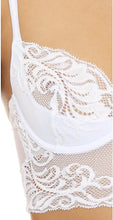 Load image into Gallery viewer, Natori Women&#39;s Feathers Long Line 3/4 Underwire Bra, White, 32DD
