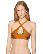 Load image into Gallery viewer, O&#39;Neill Juniors&#39; Printed High-Neck Strappy Back Bikini Top, Multi, S

