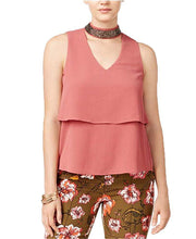 Load image into Gallery viewer, XOXO Juniors Women's Sleeveless Tiered Choker Collar Tank Top, Pink, M
